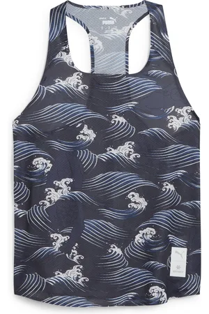 PUMA Playera sin mangas estampada x SAYSKY para mujer en Talla Chico en Azul