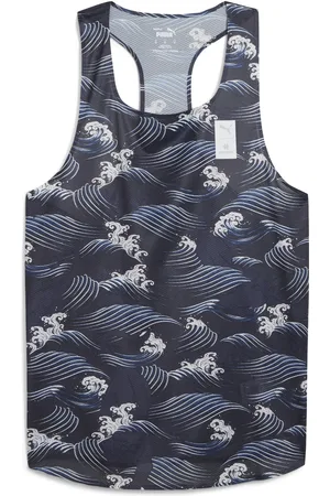 PUMA Playera estampada RUN FAV para hombre en Talla Chico en Azul