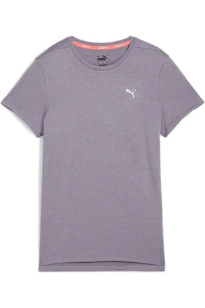 PUMA Playera para correr jaspeada Run Favourite para mujer en Talla Grande en Violeta |