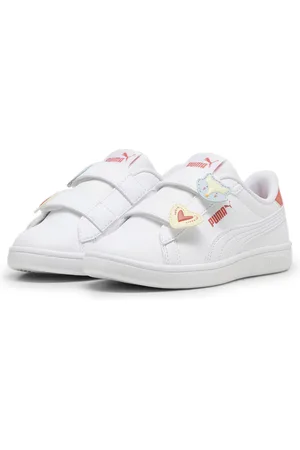 PUMA Tenis para niñas Smash 3.0 Badges en Talla 20 en Blanco