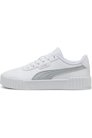 PUMA Tenis Carina 3.0 Aqua Metallics para Mujer en Talle 22 Blanco/ Silver