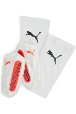 PUMA Espinilleras de Fútbol Ultra Flex en Talle Chica Blanco/glowing Rojo