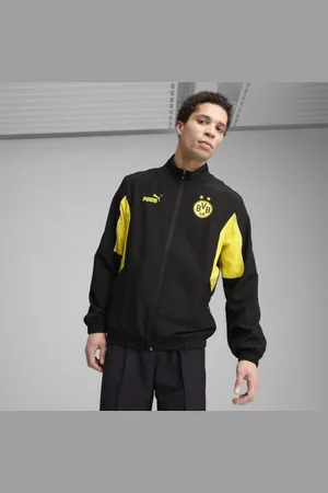 PUMA Chamarra para Hombre Borussia Dortmund Ftblarchive en Talle Chica Negro/faster Amarillo