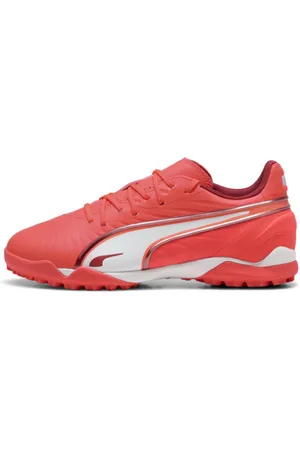 PUMA Tacos de Fútbol King Match Tt Mid para Jóvenes en Talle 22.5 Glowing Red/ Blanco/red Fire