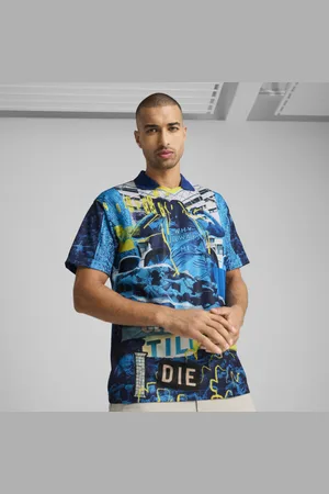 PUMA Playera Manchester City Ftblnrgy + Retro para Hombre en Talle Chica Bright Aqua/blazing Azul
