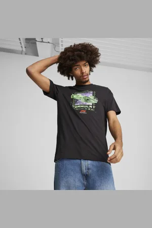 PUMA F1 Logo Graphic Tee Men en Talle Mediana Negro