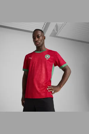 PUMA Réplica de Camiseta Fútbol Local para Hombre Marruecos 2025 en Talle Chica Red/archive Verde
