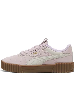 PUMA Tenis Carina 3.0 Luxe Gamuza para Mujer en Talle 22 Rose Mauve/warm Blanco/ Gold