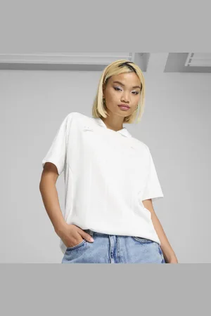 PUMA Playera Con Cuello Camisero Yona para Mujer en Talle XS Blanco