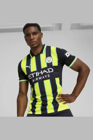PUMA Jersey Visitante Réplica Manchester City 24/25 para Hombre en Talle Chica New Navy/yellow Glow