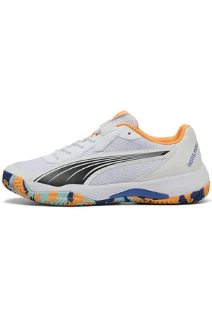 PUMA Tenis Padel Nova Court en Talle 30 Blanco/ Negro/vivid Blue