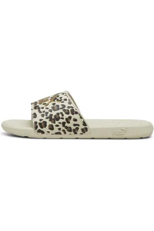 PUMA Chanclas Cool Cat 2.0 Animal para Niños Grandes en Talle 23 desert Dust/gold/haute Coffee