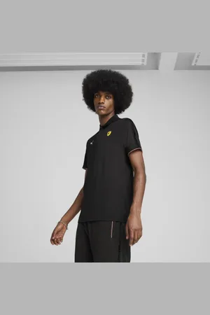 PUMA Playera Camisa Polo Scuderia Ferrari Race Premium para Hombre en Talle Chica Negro