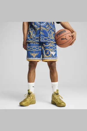 PUMA Shorts de Básquet Golden para Hombre en Talle Chica Team Royal/aop