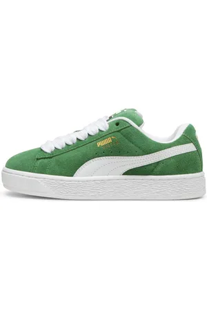 PUMA Tenis Juvenil Suede XL en Talle 22 Archive Green/ Blanco
