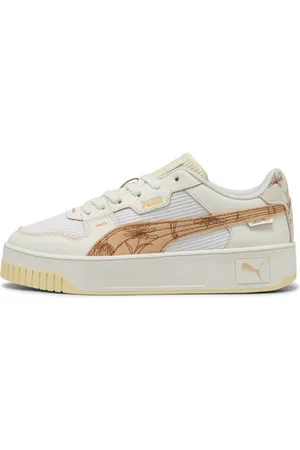 PUMA Tenis Carina Street Lux para Mujer en Talle 23 Warm Blanco/almost Apricot