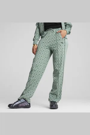 PUMA Pantalones Rectos Road To Unity T7 para Mujer en Talle Mediana Verde Moon/aop