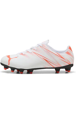 PUMA Tacos de Futbol Attacanto Fg/ag para Adolescentes en Talle 22 Blanco/glowing Rojo