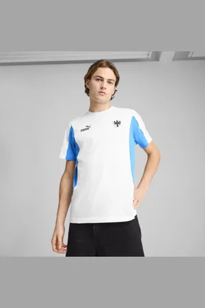 PUMA Playera Hombre Monterrey Ftblculture para en Talle Chica Blanco/ignite Azul