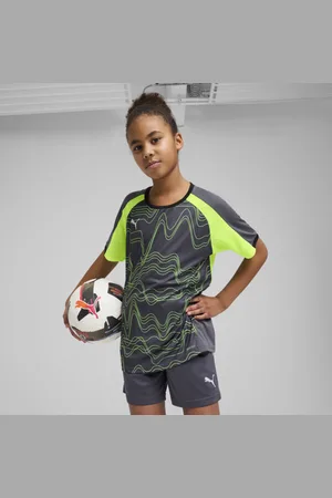 PUMA Camiseta de Fútbol Individual Con Gráfico Liga para Jóvenes en Talle 6 Galactic Gray/yellow Alert