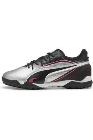 PUMA Tacos de Fútbol King Match Tt Mid para Jóvenes en Talle 22 Silver/ Negro/sun Struck