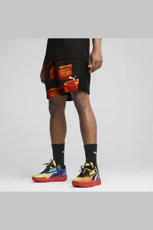 PUMA Shorts de Básquet Scoot Caution All Jaws para Hombre en Talle Chica Negro/aop