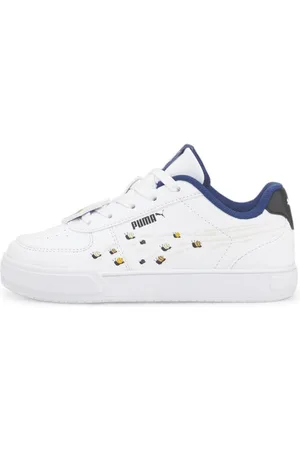 PUMA Tenis Infantiles Caven Small World en Talle 21.5 Blanco/pristine/blazing Blue