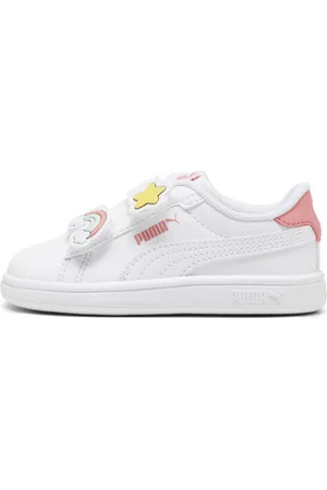 PUMA Tenis para Infantes Smash 3.0 Badges en Talle 12 Blanco/passionfruit