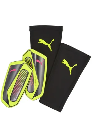 PUMA Espinilleras de Fútbol Ultra Flex en Talle Chica Amarillo Alert/ Aged Silver