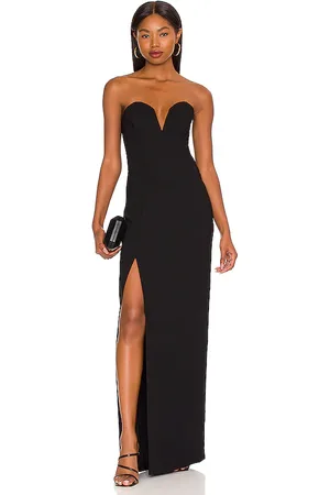 Amanda Uprichard Vestido largo cherri en color talla L en - Black. Talla L (también en M, S, XL, XS).