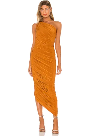 Norma Kamali Vestido largo diana en color naranja talla XS en - Orange. Talla XS (también en XXS).