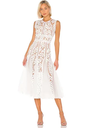 Bronx and Banco Vestido midi saba en color talla M en - White. Talla M (también en S, XS).