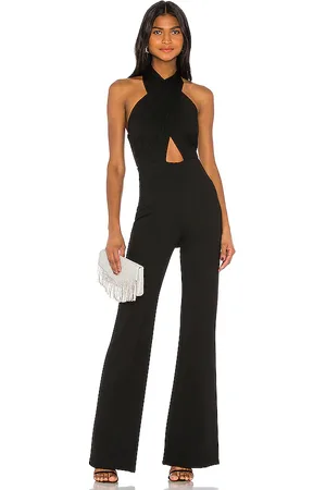 Amanda Uprichard X revolve zahara jumpsuit en color talla L en - Black. Talla L (también en M, S, XL, XS).