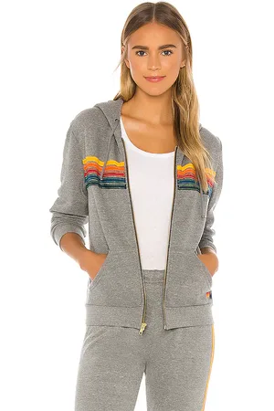 AVIATOR NATION Sudadera 5 stripe en color gris talla L en - Grey. Talla L (también en M, S, XL, XS).