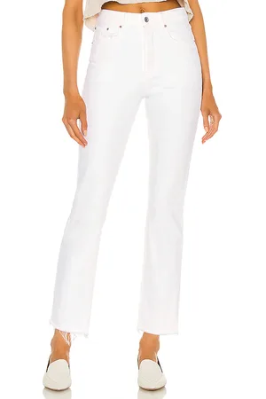 GRLFRND Karolina high rise straight crop en color blanco talla 23 en - White. Talla 23 (también en 27).