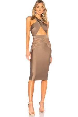 Michael Costello Vestido midi cruzado al frente philip en color talla XL en - . Talla XL (también en XS, XXS).