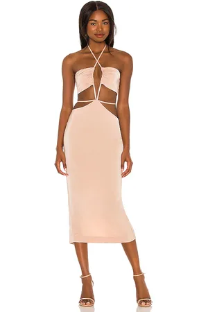 h:ours Vestido midi enza en color nude talla L en - Nude. Talla L (también en XL).