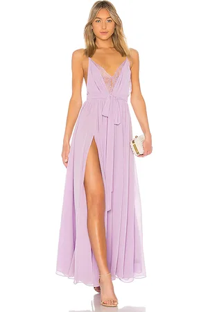Michael Costello Bata con detalle de encaje justin en color talla L en - Lavender. Talla L (también en M, S, XL, XS).