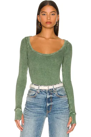 Michael Lauren Top manga larga leonard en color verde talla M en - Green. Talla M (también en XS).