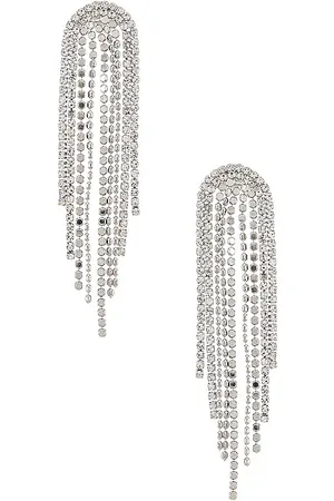 Shashi Pendientes largos casino en color metálico talla all en - Metallic Silver. Talla all.
