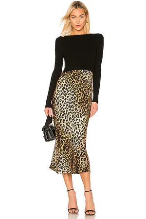 AllSaints Vestido midi hera leppo en color talla L en - Black. Talla L (también en M, S).