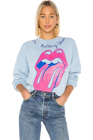 Madeworn Sudadera gráfica rolling stones en color azul talla L en - Blue. Talla L (también en S, XL, XS).