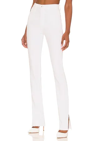 Favorite Daughter Valentina super high rise tower jean with slit en color blanco talla 30 en - White. Talla 30 (también