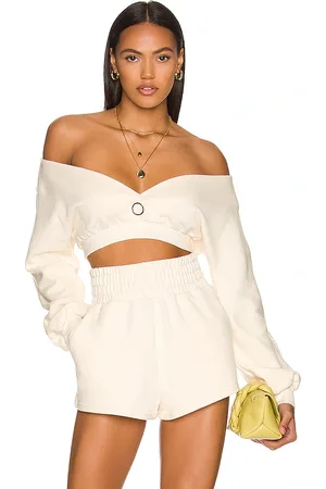 Camila Coelho Jersey kenzie en color ivory talla S en - Ivory. Talla S (también en XS, XXS).