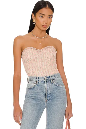 MAJORELLE Top corsé ilaria en color rubor talla M en - Blush. Talla M (también en XL).