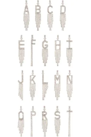 Retrofete Pendientes alphabet en color metálico talla I en - Metallic Silver. Talla I (también en N, O, T).