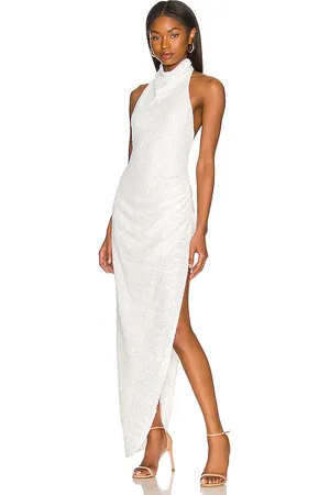 Amanda Uprichard Vestido largo samba en color blanco talla L en - White. Talla L (también en XL).