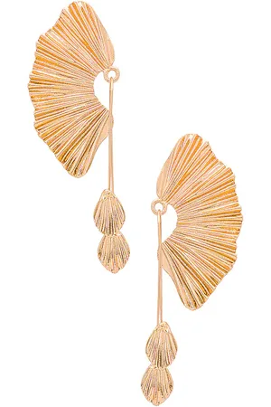 Amber Sceats Pendientes fan drop en color oro metálico talla all en - Metallic Gold. Talla all.
