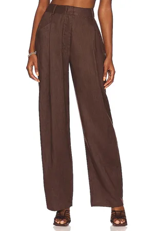 AEXAE Pantalón linen en color talla M en - Brown. Talla M (también en XL, XS).
