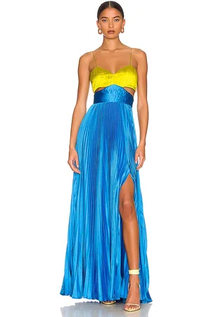 AMUR Vestido largo elodie en color azul talla 4 en - Blue. Talla 4 (también en 6, 8).